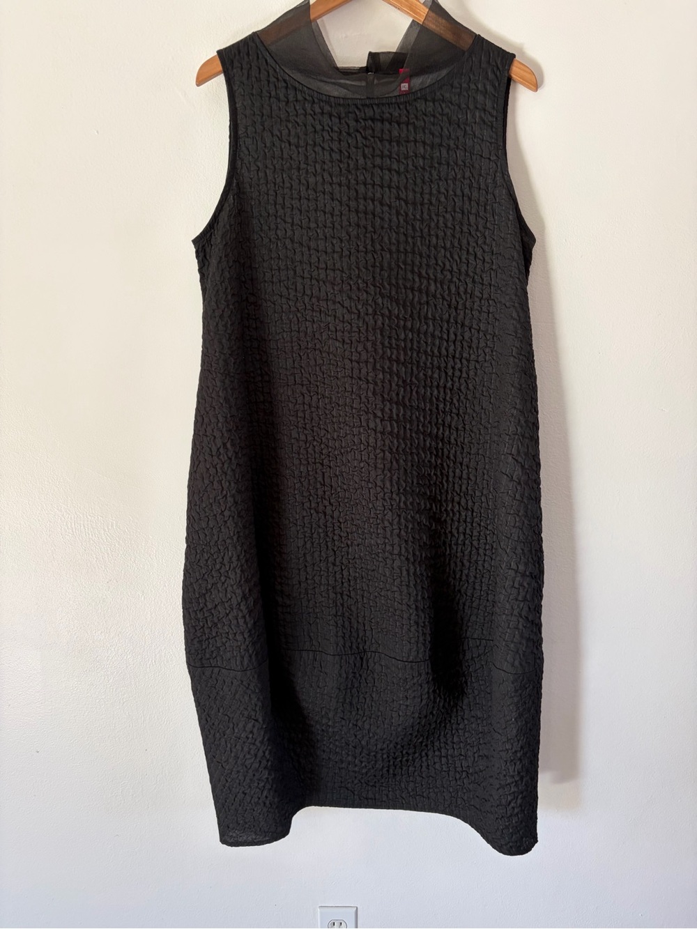 IC Collection Black Organza Stand Collar Sleeveless Balloon Dress Size Large - Picture 2 of 13